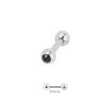 ブラック6mm | 【14G】カラージュエルストレートバーベルボディピアス | LUPIS