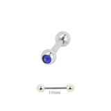 ブルー10mm | 【14G】カラージュエルストレートバーベルボディピアス | LUPIS