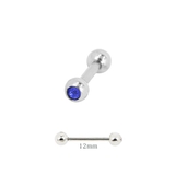 ブルー12mm | 【14G】カラージュエルストレートバーベルボディピアス | LUPIS