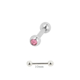ピンク10mm | 【14G】カラージュエルストレートバーベルボディピアス | LUPIS