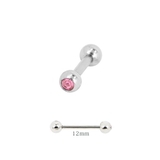 ピンク12mm | 【14G】カラージュエルストレートバーベルボディピアス | LUPIS