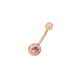 ピンク | ゴールドジュエルバナナバーベルボディピアス へそピアス | LUPIS