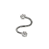 クリア | 【16G】カラーパヴェスパイラルバーベルボディピアス | LUPIS