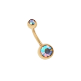 レインボー | ゴールドジュエルバナナバーベルボディピアス へそピアス | LUPIS