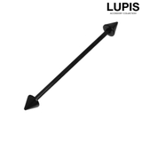 ブラック | 【14G】コーンヘッドインダストリアルロングバーベルボディピアス | LUPIS