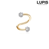 ゴールド | 【16G】パヴェボールスパイラルバーベルボディピアス | LUPIS