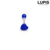 ブルー | 【14G】ぷっくりハートストレートバーベルボディピアス | LUPIS
