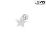 シルバー | 【18G】スターストレートバーベルボディピアス | LUPIS