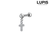 クロス | 【16G】クロス×ムーンストレートバーベルボディピアス | LUPIS