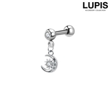 ムーン | 【16G】クロス×ムーンストレートバーベルボディピアス | LUPIS