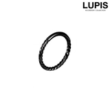ブラック | 【16G】ツイストセグメントリングボディピアス | LUPIS