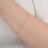 ゴールド | 【金属アレルギー対応 316L】ソリティアストーンブレスレット | LUPIS