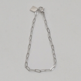 シルバー | 【金属アレルギー対応 316L】スクエアチャームステンレスブレスレット | LUPIS