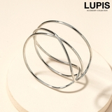 シルバー | シンプルラインワイドバングル | LUPIS