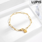 ゴールド | スクエアチャームメタルチェーンブレスレット | LUPIS