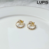 ゴールド | エンボスメタルフープイヤリング【クリップ式】 | LUPIS