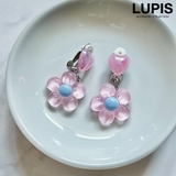 ピンク | ハート×フラワークリップイヤリング | LUPIS