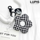 ブラック | ふわふわフラワーチャーム | LUPIS