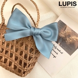 ブルー | ミニリボンヘアクリップ | LUPIS