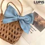ブルー | ミニリボンヘアクリップ | LUPIS