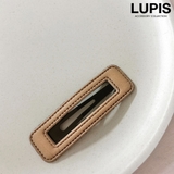 ベージュ | スクエアフレームレザーパッチンヘアピン | LUPIS