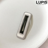 アイボリー | スクエアフレームレザーパッチンヘアピン | LUPIS