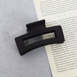 ブラック | マットカラーレクタングルバンスクリップ【ヘアアクセサリー】 | LUPIS