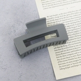 グレー | マットカラーレクタングルバンスクリップ【ヘアアクセサリー】 | LUPIS