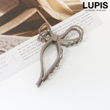 グレージュ | マットカラーリボンバンスクリップ【ヘアアクセサリー】 | LUPIS