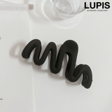 ブラック | ニュアンスウェーブラインバンスクリップ | LUPIS