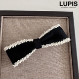 ホワイト | ビーズパイピングリボンバレッタ | LUPIS