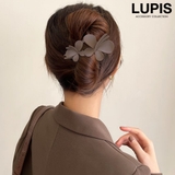 ブラウン | マットカラーバタフライヘアクリップ | LUPIS