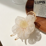 ベージュ | オーガンジーフラワースリムバンスクリップ | LUPIS