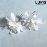 ホワイト | ≪2本セット≫フラワーパールコームセット | LUPIS