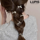 シルバー | ≪1個入≫メタルリボンミニヘアクリップ | LUPIS
