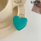 グリーン | ビビットカラーハートヘアクリップ | LUPIS