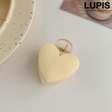 アイボリー | ビビットカラーハートヘアクリップ | LUPIS