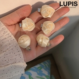 アイボリー | 【５個セット】フラワーミニヘアクリップセット | LUPIS