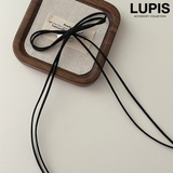 ブラック | スエードロングリボンヘアクリップ | LUPIS
