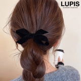 ブラック | ≪1個入り≫ベロアリボンヘアクリップ | LUPIS