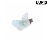 ブルー | 【小ぶり】キラキラバタフライヘアクリップ | LUPIS