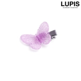 パープル | 【小ぶり】キラキラバタフライヘアクリップ | LUPIS