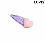 ピンク×パープル | バイカラーハートぱっちんヘアピン | LUPIS