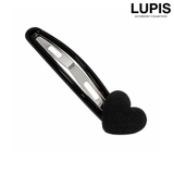 ブラック | ファブリックハートぱっちんヘアピン | LUPIS