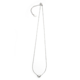 シルバー | 【金属アレルギー対応 316L】ぷっくりハートスレンレスネックレス | LUPIS