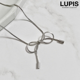 シルバー | スネークチェーンリボンネックレス | LUPIS