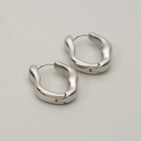 シルバー | 【金属アレルギー対応 316L】ニュアンスステンレスフープピアス | LUPIS