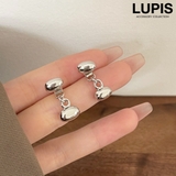 シルバー | メタルビーンバックキャッチピアス【S925ポスト 2way】 | LUPIS