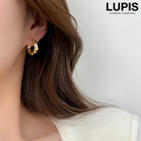 ゴールド | 変形メタルフープピアス | LUPIS