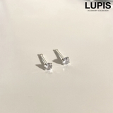 クリア | シンプルカラーストーンピアス【S925ポスト】 | LUPIS
